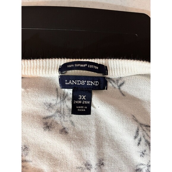Lands End Floral Print Cardigan Sweater Womens Size 3X Supima Cotton - Picture 5 of 8